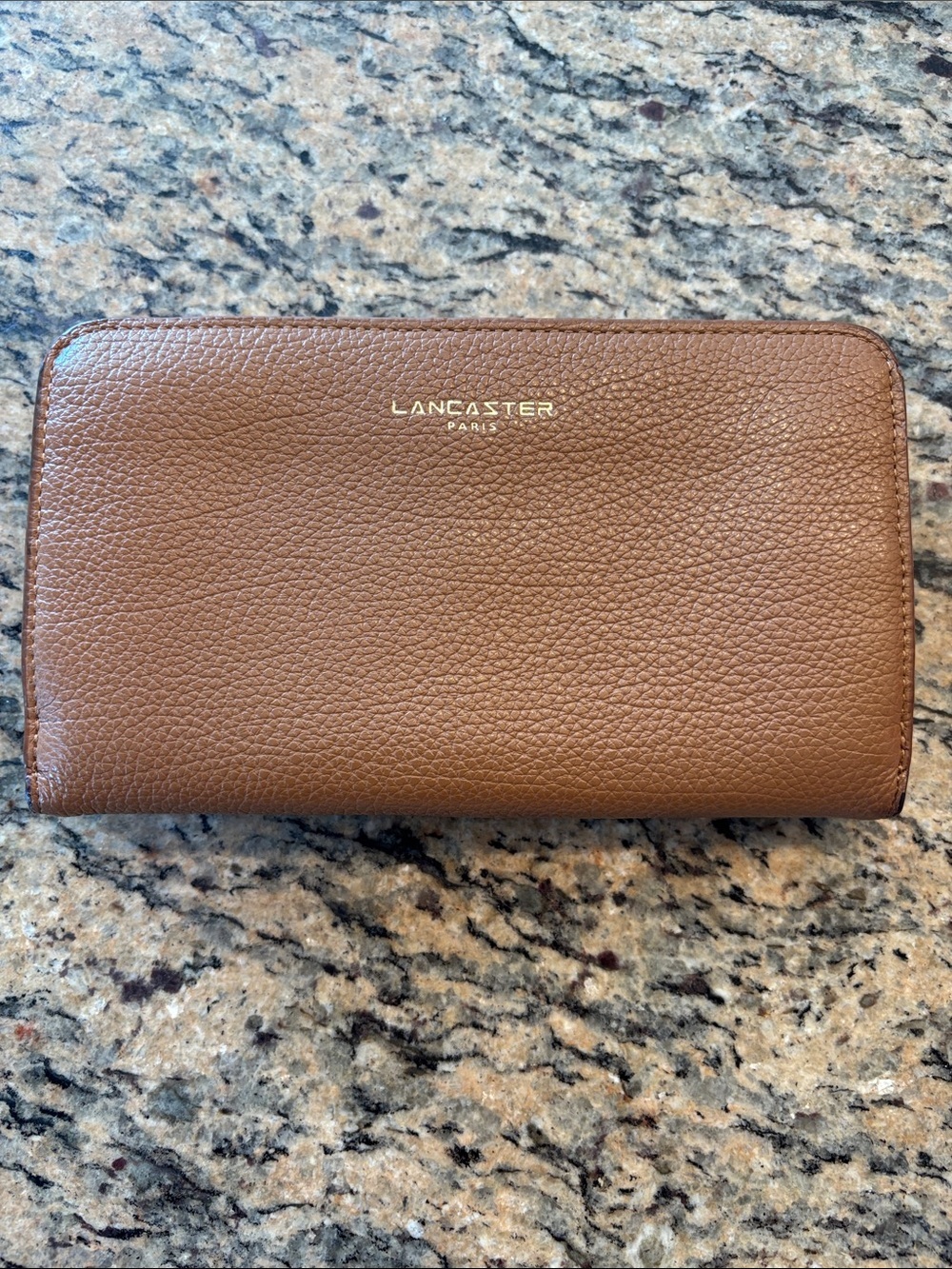 Pebbled Tan Leather Buckle-Accent Wallet - Picture 2 of 8
